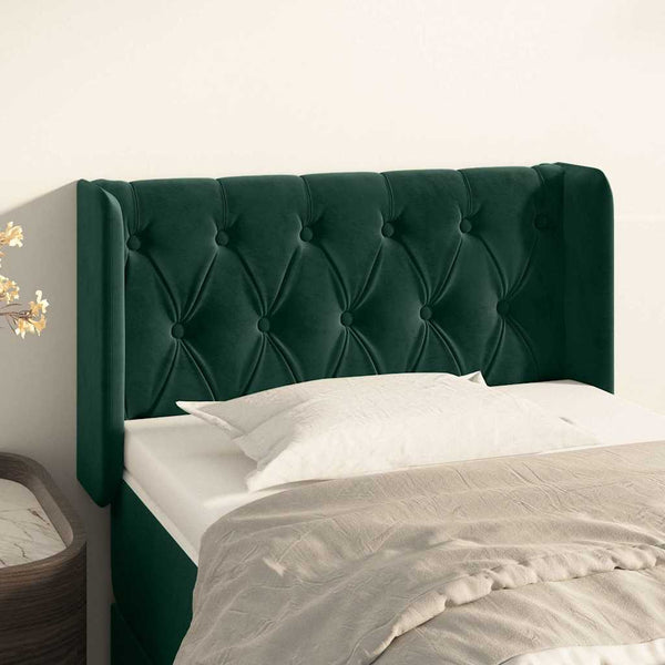 vidaXL Wingback Headboard Dark Green 83x16x78/88 cm Velvet