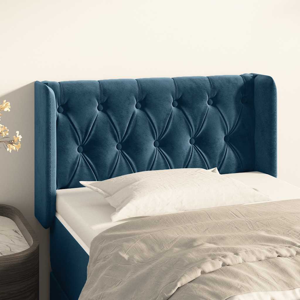vidaXL Wingback Headboard Dark Blue 83x16x78/88 cm Velvet