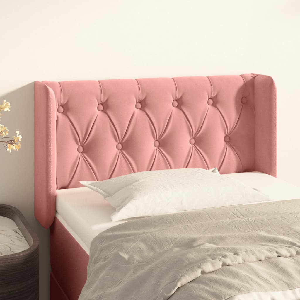vidaXL Headboard with Ears Pink 83x16x78/88 cm Velvet
