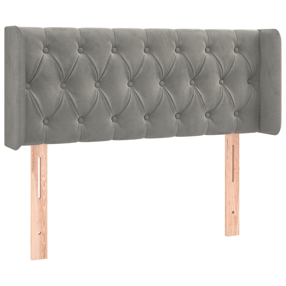 vidaXL Wingback Headboard Light Gray 93x16x78/88 cm Velvet
