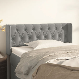 vidaXL Wingback Headboard Light Gray 93x16x78/88 cm Velvet