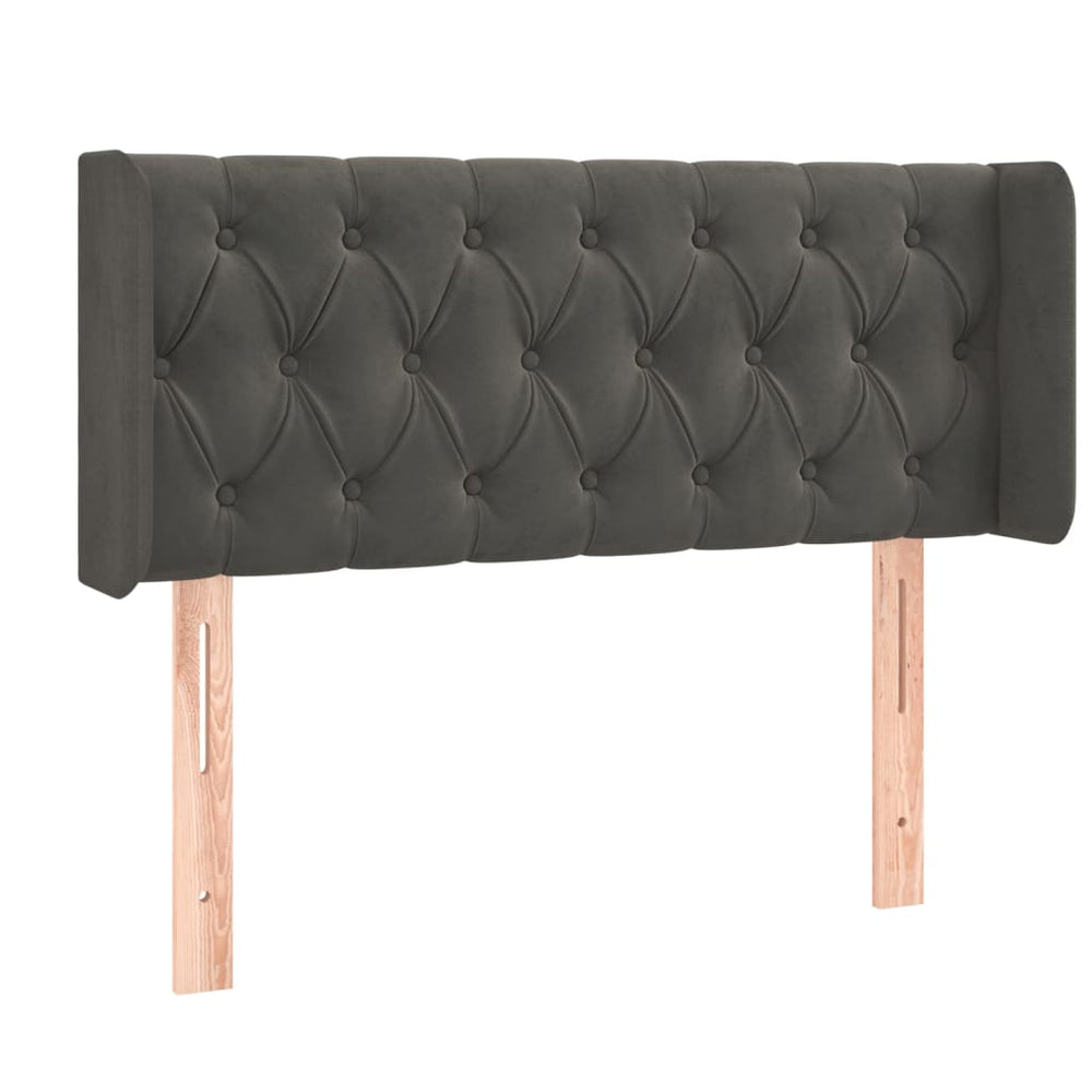 vidaXL Wingback Headboard Dark Grey 93x16x78/88 cm Velvet