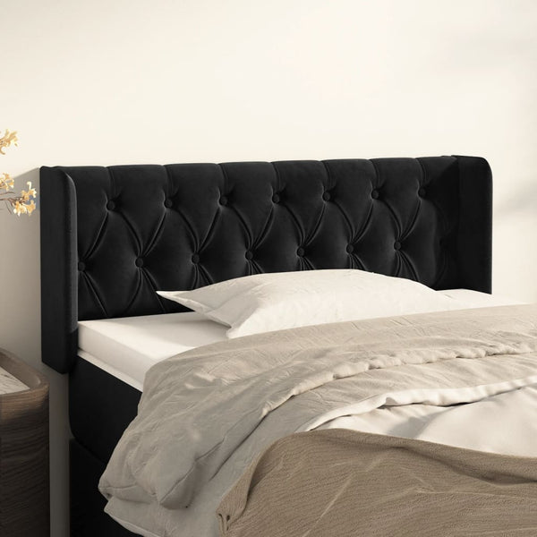 vidaXL Wingback Headboard Black 93x16x78/88 cm Velvet