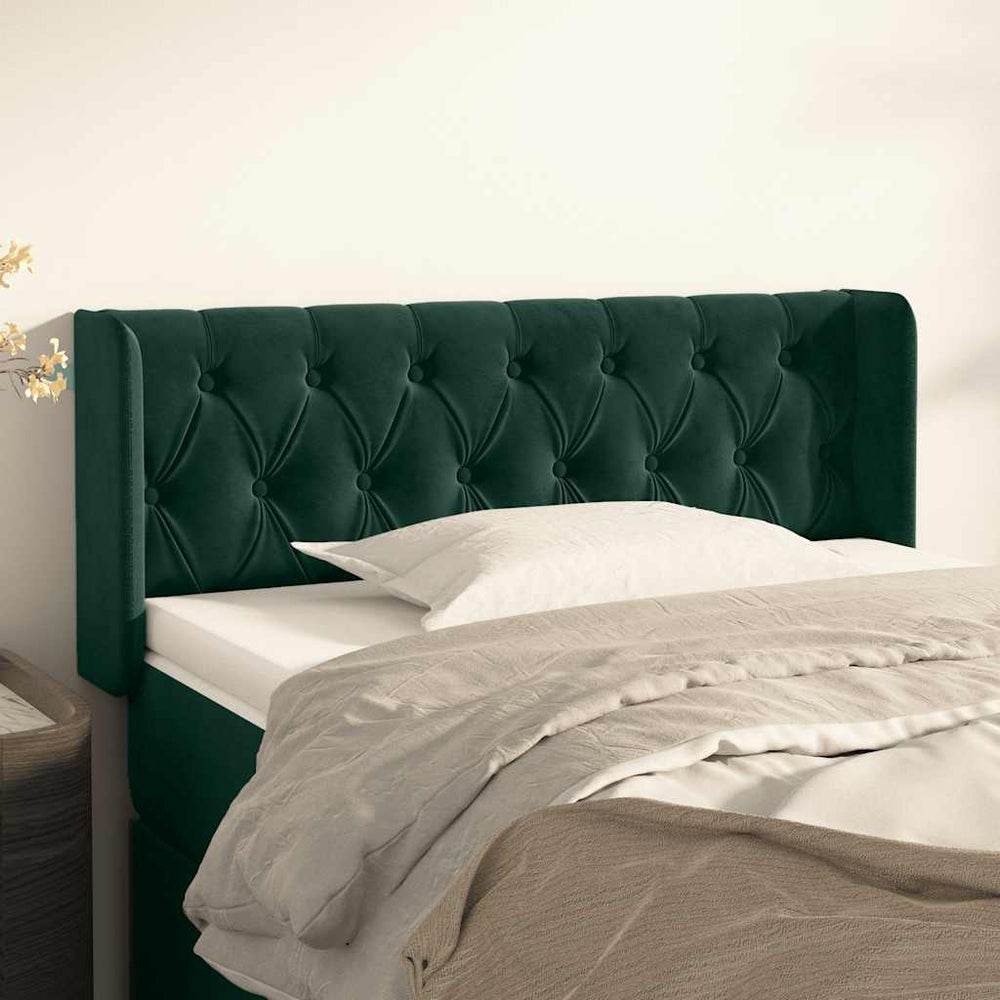 vidaXL Wingback Headboard Dark Green 93x16x78/88 cm Velvet