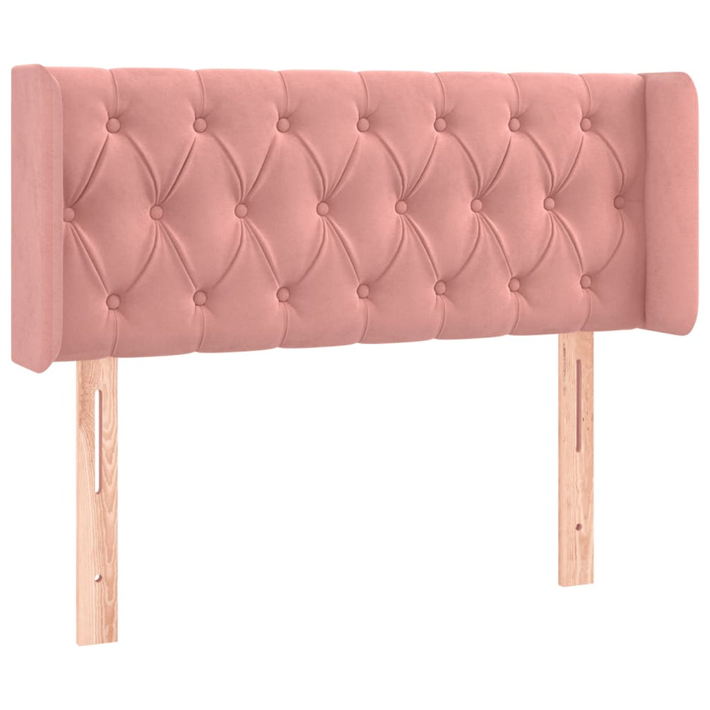 vidaXL Wingback Headboard Pink 93x16x78/88 cm Velvet