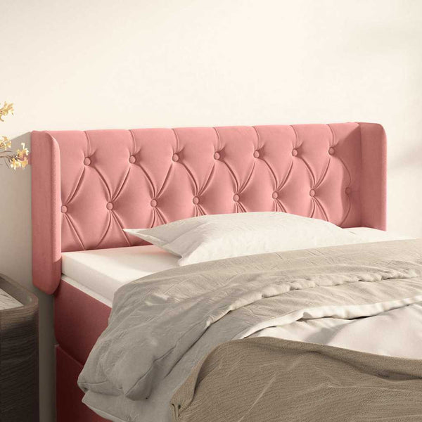 vidaXL Wingback Headboard Pink 93x16x78/88 cm Velvet