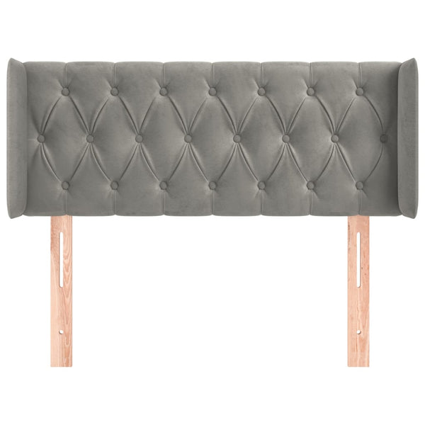 vidaXL Wingback Headboard Light Grey 103x16x78/88 cm Velvet