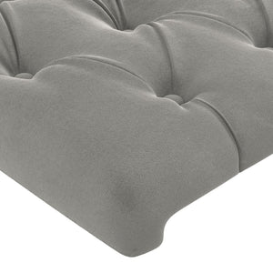 vidaXL Wingback Headboard Light Grey 103x16x78/88 cm Velvet