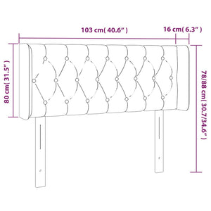 vidaXL Wingback Headboard Light Grey 103x16x78/88 cm Velvet