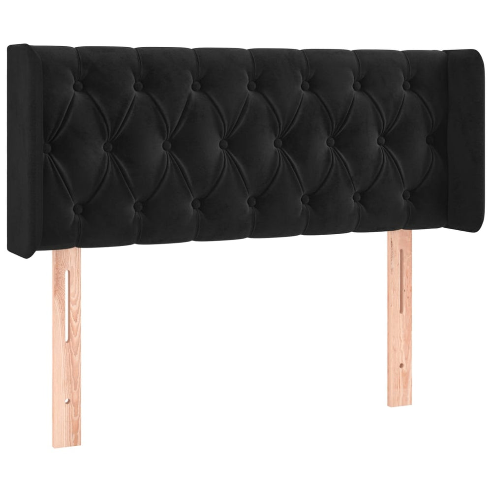 vidaXL Wingback Headboard Black 103x16x78/88 cm Velvet