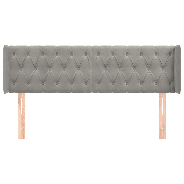 vidaXL Wingback Headboard Light Grey 147x16x78/88 cm Velvet