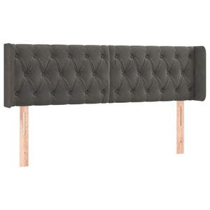 vidaXL Wingback Headboard Dark Grey 147x16x78/88 cm Velvet
