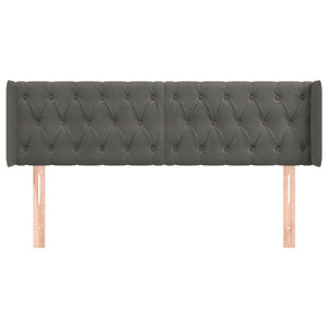 vidaXL Wingback Headboard Dark Grey 147x16x78/88 cm Velvet