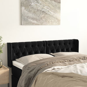 vidaXL Wingback Headboard Black 147x16x78/88 cm Velvet