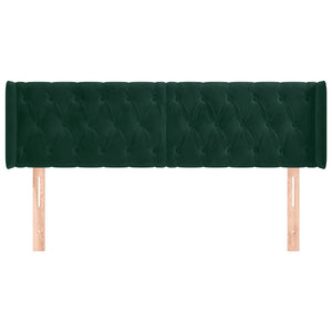 vidaXL Wingback Headboard Dark Green 147x16x78/88 cm Velvet