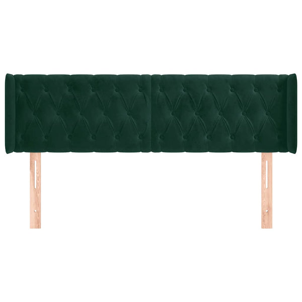 vidaXL Wingback Headboard Dark Green 147x16x78/88 cm Velvet
