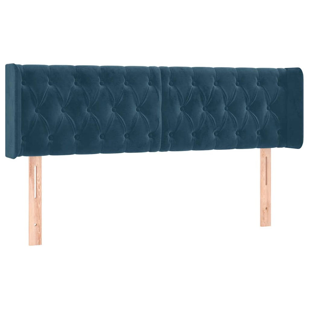 vidaXL Wingback Headboard Dark Blue 147x16x78/88 cm Velvet