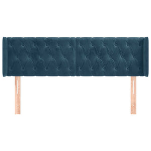 vidaXL Wingback Headboard Dark Blue 147x16x78/88 cm Velvet