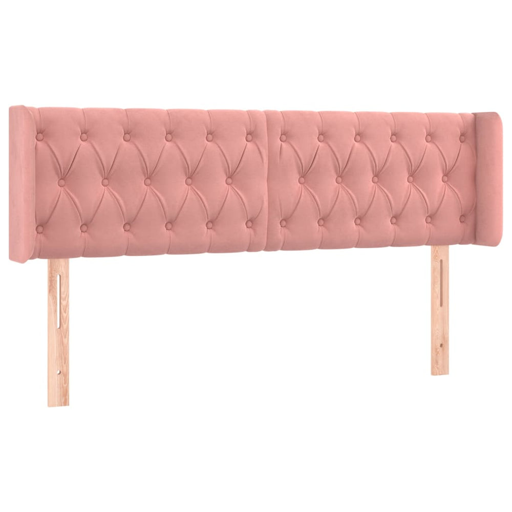 vidaXL Wingback Headboard Pink 147x16x78/88 cm Velvet