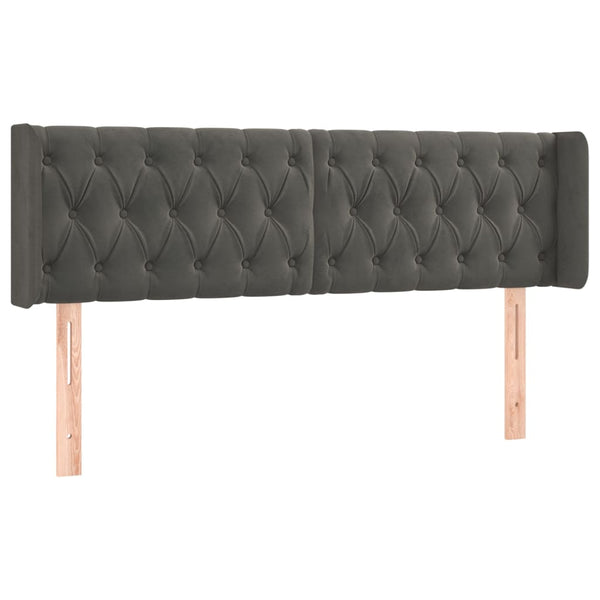 vidaXL Wingback Headboard Dark Grey 163x16x78/88 cm Velvet