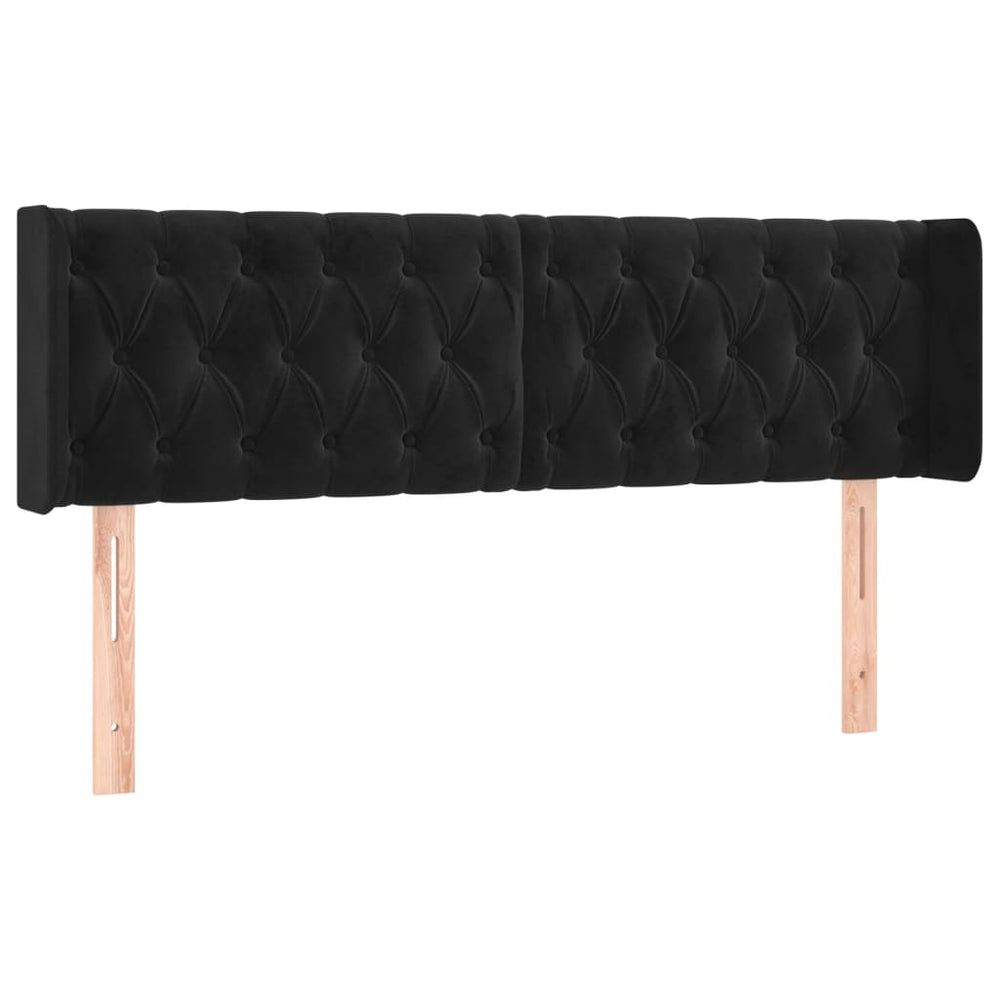 vidaXL Wingback Headboard Black 163x16x78/88 cm Velvet