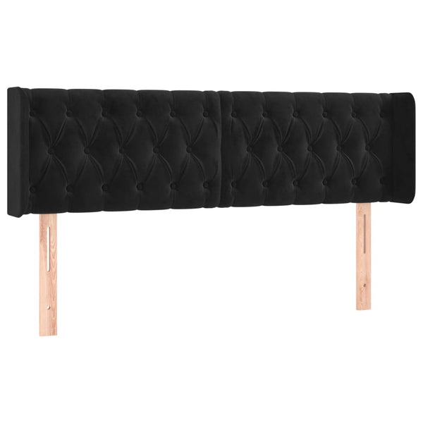 vidaXL Wingback Headboard Black 163x16x78/88 cm Velvet