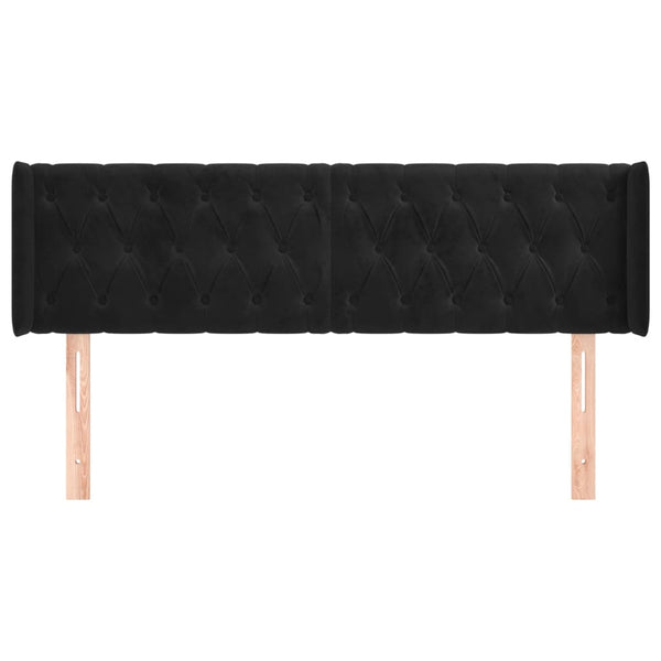 vidaXL Wingback Headboard Black 163x16x78/88 cm Velvet