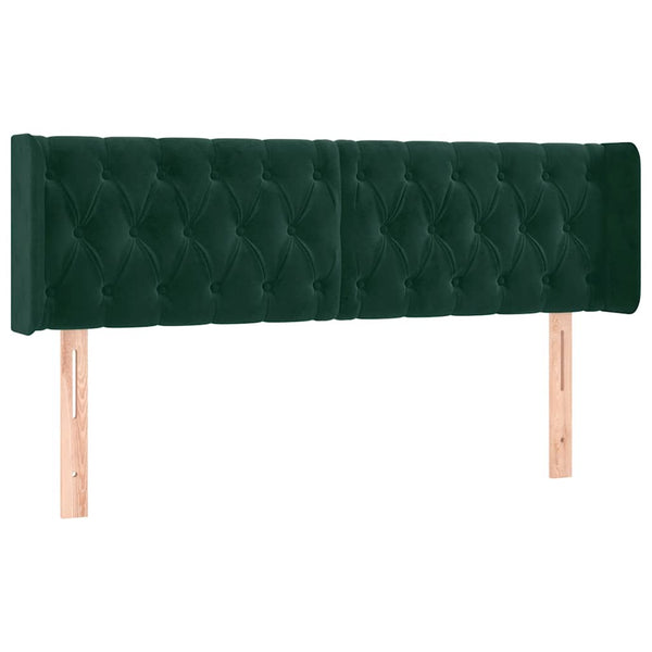 vidaXL Wingback Headboard Dark Green 163x16x78/88 cm Velvet