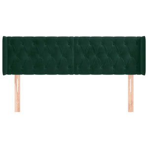 vidaXL Wingback Headboard Dark Green 163x16x78/88 cm Velvet