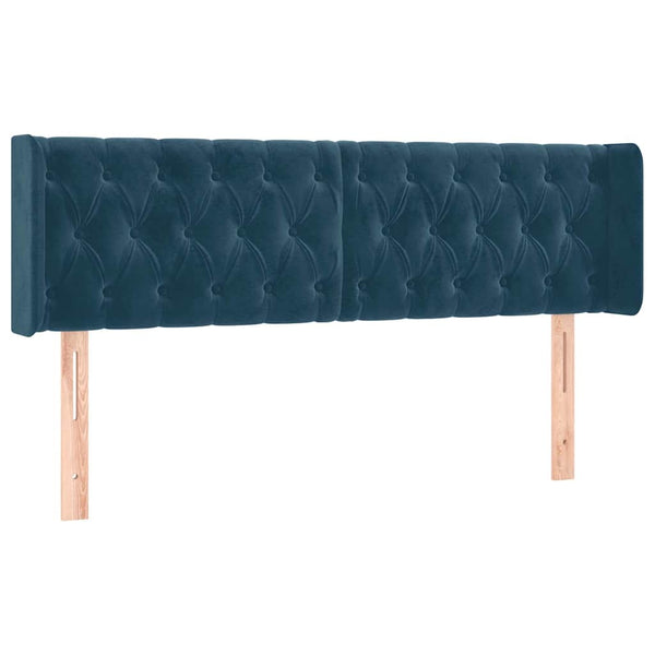 vidaXL Wingback Headboard Dark Blue 163x16x78/88 cm Velvet
