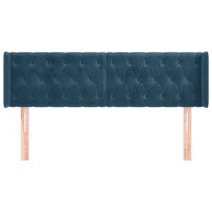 vidaXL Wingback Headboard Dark Blue 163x16x78/88 cm Velvet