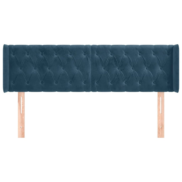 vidaXL Wingback Headboard Dark Blue 163x16x78/88 cm Velvet