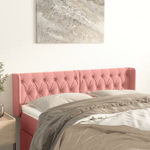 vidaXL Wingback Headboard Pink 163x16x78/88 cm Velvet