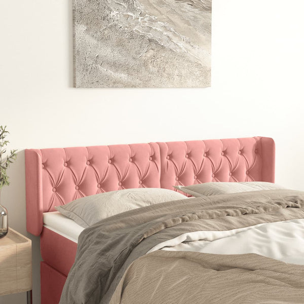 vidaXL Wingback Headboard Pink 163x16x78/88 cm Velvet