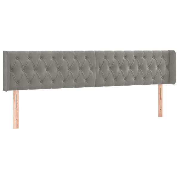 vidaXL Wingback Headboard Light Grey 183x16x78/88 cm Velvet