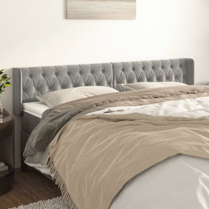 vidaXL Wingback Headboard Light Grey 183x16x78/88 cm Velvet