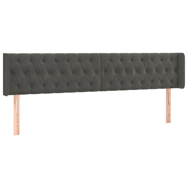 vidaXL Wingback Headboard Dark Grey 183x16x78/88 cm Velvet