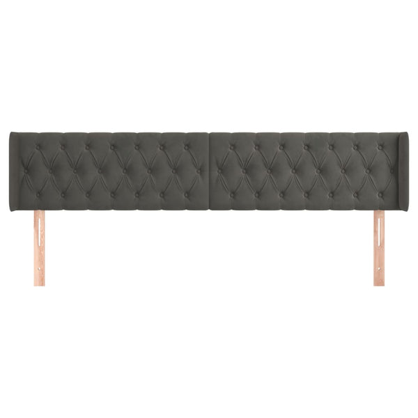 vidaXL Wingback Headboard Dark Grey 183x16x78/88 cm Velvet