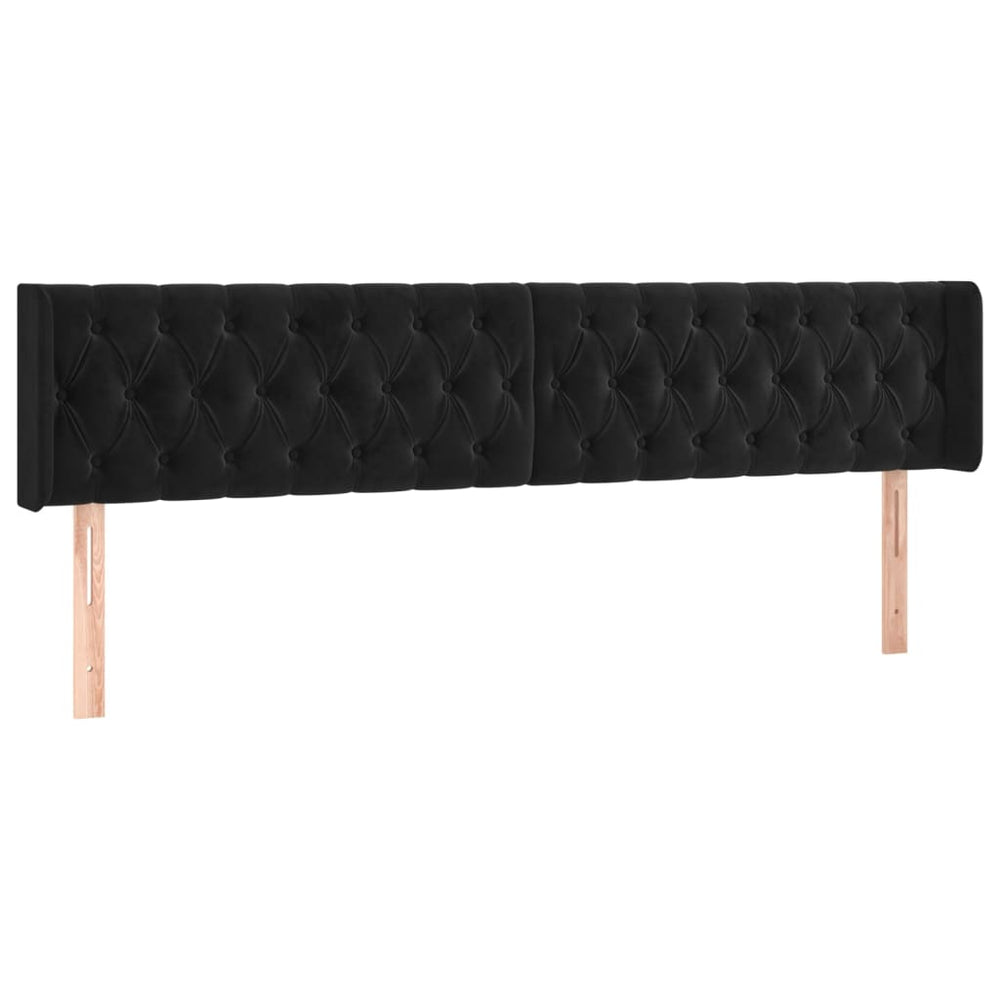 vidaXL Wingback Headboard Black 183x16x78/88 cm Velvet