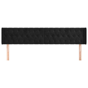 vidaXL Wingback Headboard Black 183x16x78/88 cm Velvet