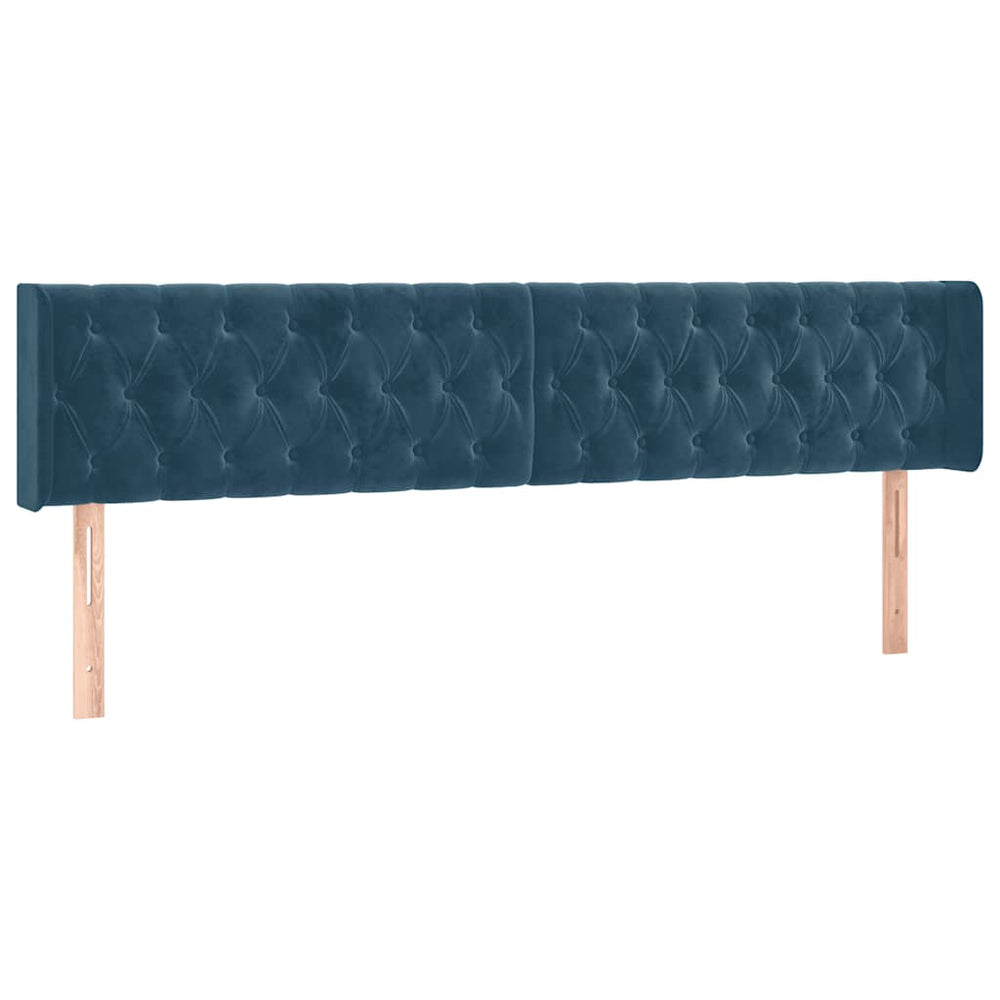 vidaXL Wingback Headboard Dark Blue 183x16x78/88 cm Velvet