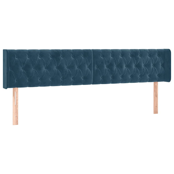 vidaXL Wingback Headboard Dark Blue 183x16x78/88 cm Velvet