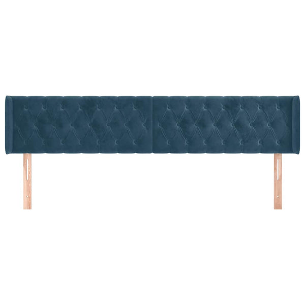 vidaXL Wingback Headboard Dark Blue 183x16x78/88 cm Velvet