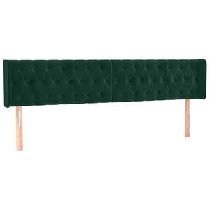 Kopfteil mit Ohren Dunkelgrün 203x16x78/88 cm Samt