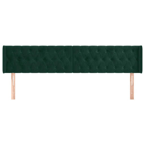 Kopfteil mit Ohren Dunkelgrün 203x16x78/88 cm Samt