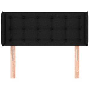 Kopfteil mit Ohren Schwarz 83x16x78/88 cm Stoff