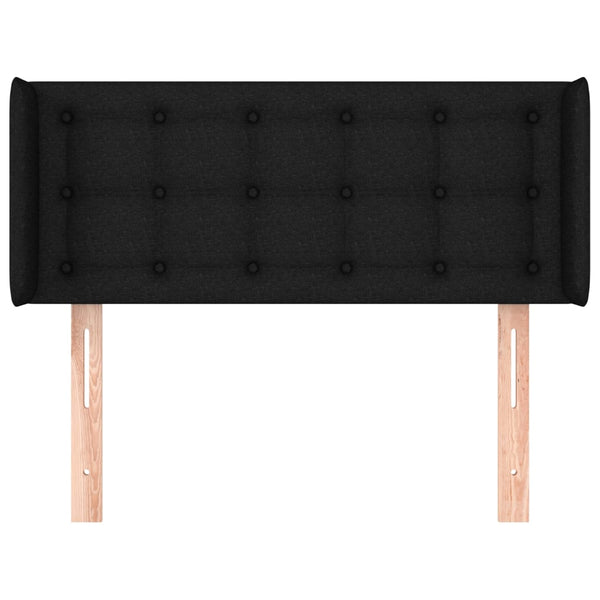 Kopfteil mit Ohren Schwarz 83x16x78/88 cm Stoff