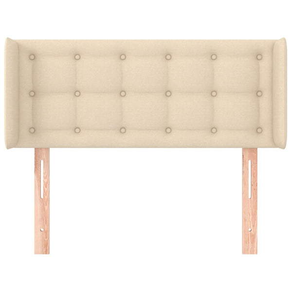 Kopfteil mit Ohren Creme 93x16x78/88 cm Stoff