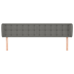 Kopfteil mit Ohren Dunkelgrau 163x16x78/88 cm Stoff