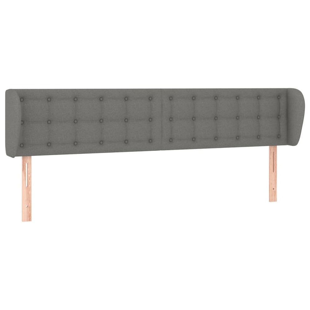 Kopfteil mit Ohren Dunkelgrau 183x16x78/88 cm Stoff